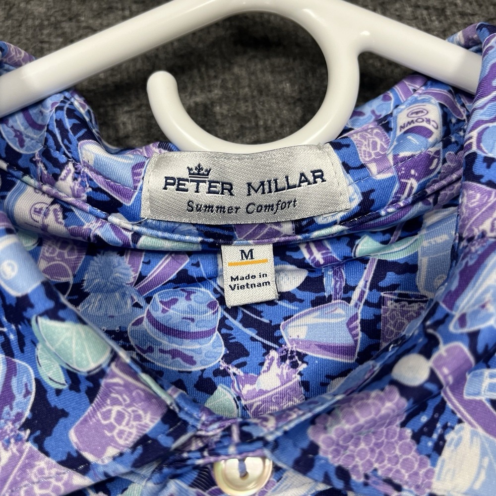 Peter Millar CaddyShack Cocktail bomb Summer Comfort Polo Mens M Watersound club - Picture 12 of 14